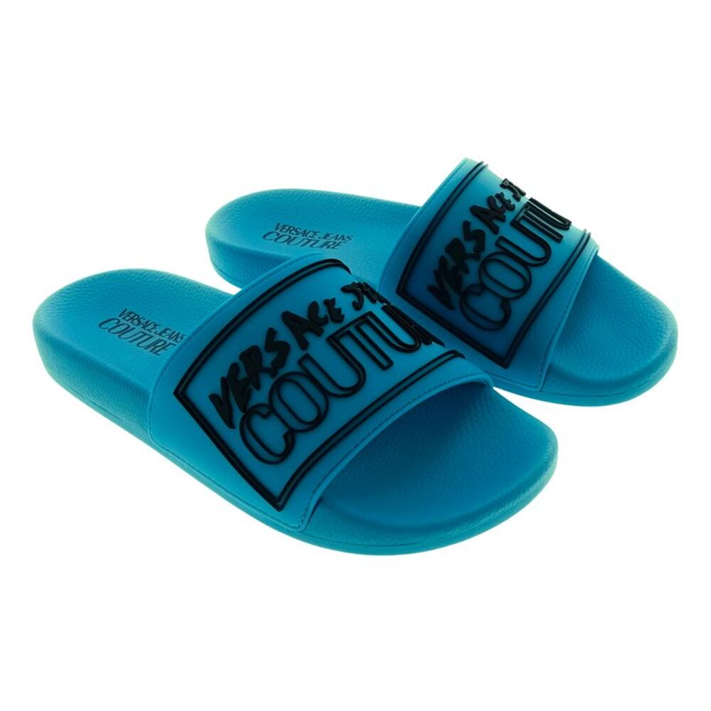 Versace Jeans Couture Bright Blue Signature Pool Slide-